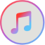 Silver circle Apple Music icon